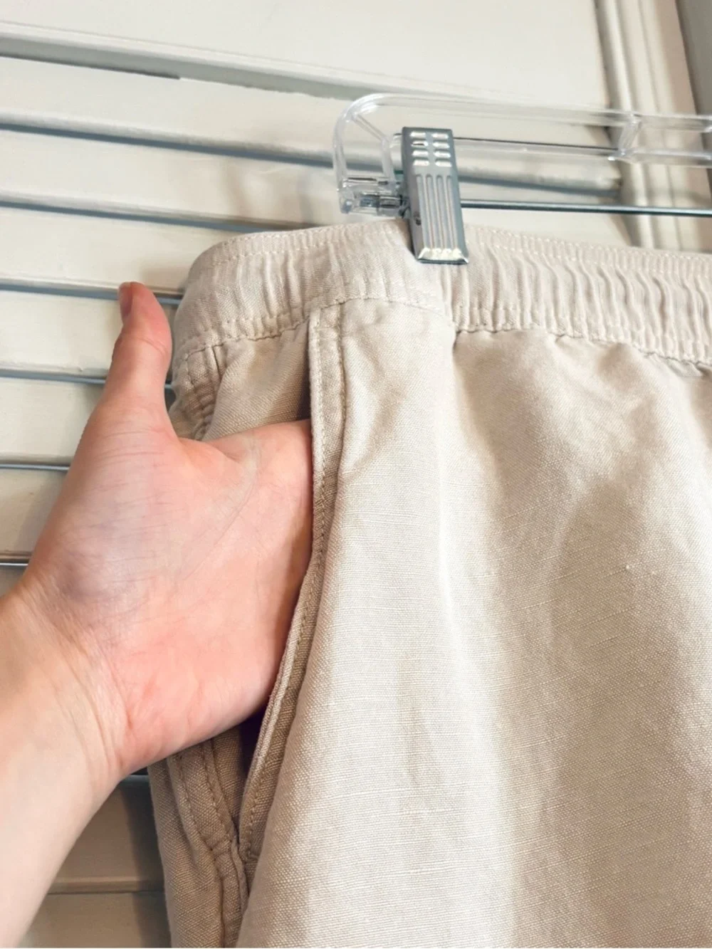 Cubavera Mens Linen Blend Pull On Cargo Shorts Tan Size Large